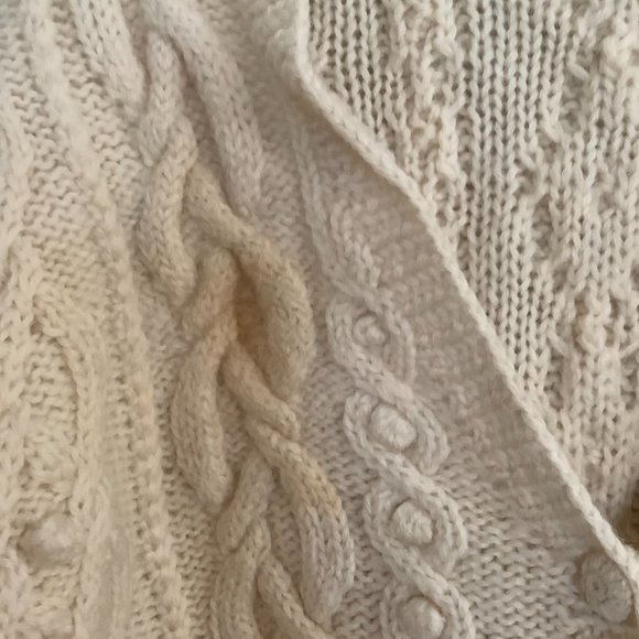 All Week Long Vintage Cardigan 100% wool Women's one size cable knit - Picture 2 of 7